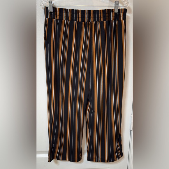 Maurice’s Dress Elasticized Striped Black and Brown Women's Jumpsuit Medium - Picture 2 of 6